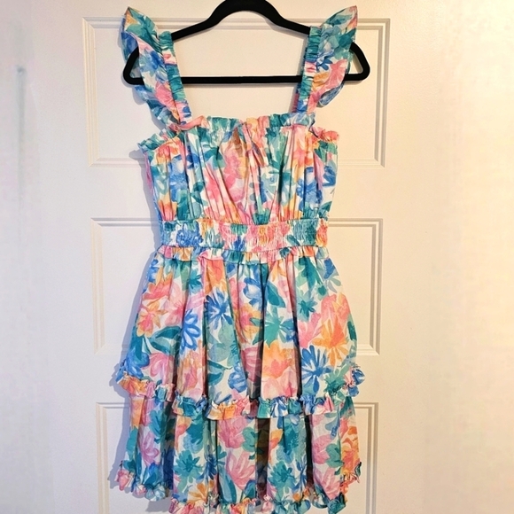 &merci Dresses & Skirts - New &Merci Floral Dress with Ruffle Straps sz small